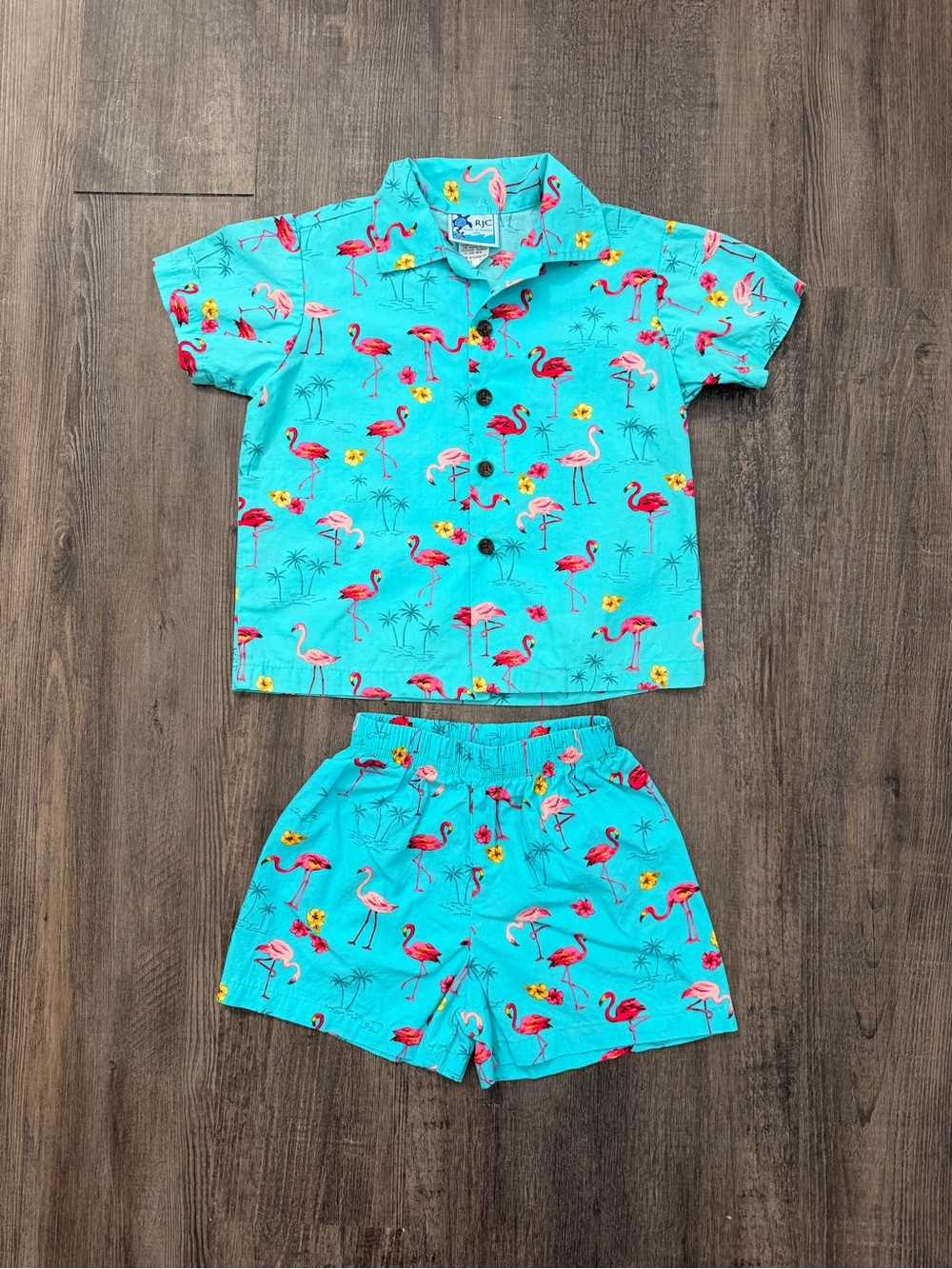 Kids Turquoise Flamingo Set